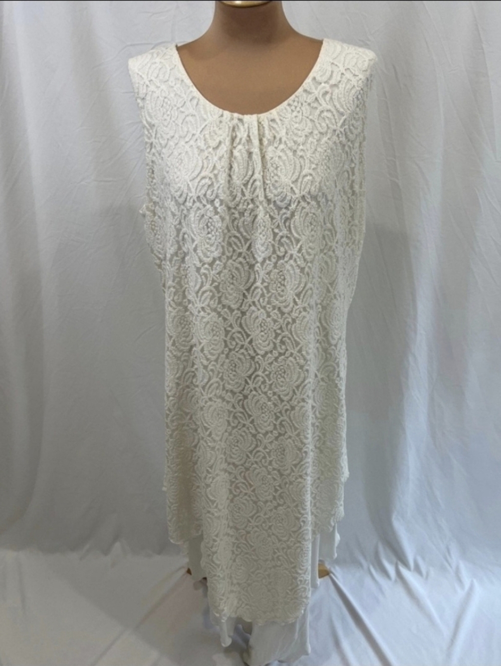 Chico's Sz. Xlarge (Sz. 16) White Lace Dress